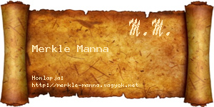 Merkle Manna névjegykártya